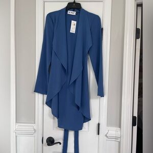 Blue long lightweight blazer type. Size Medium. NWT